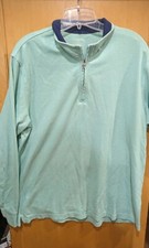 Lands' End Men's Quarter Zip Pullover Blue Long Sleeve Large