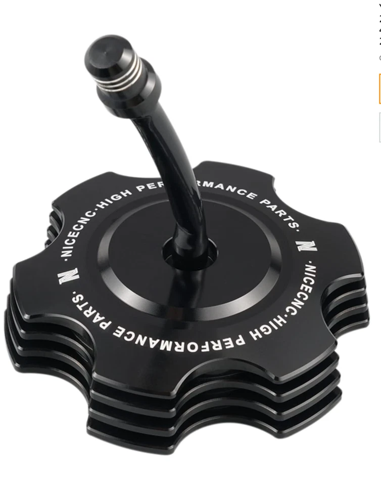 Tapa de gasolina CNC 2007-2008 Yamaha Grizzly YFM 400 4X4 YFM400 ATV tapa del tanque de combustible negra Foto 3 de 4