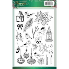 Christmas Flowers CLEAR Rubber Stamp Set Find It Jeanines Art JACS10033 New