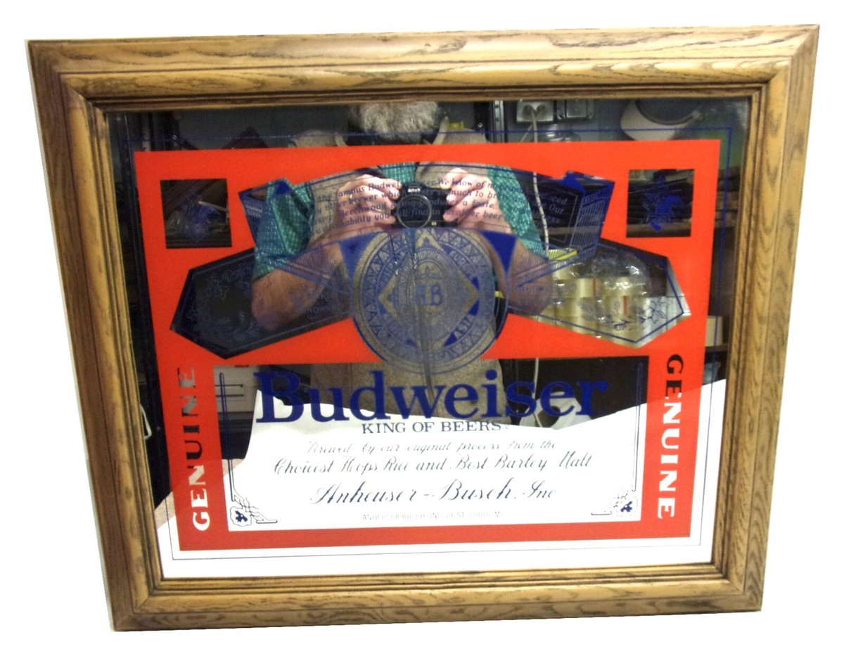 Previously Owned BUDWEISER Framed Advertising Mirror | eBay