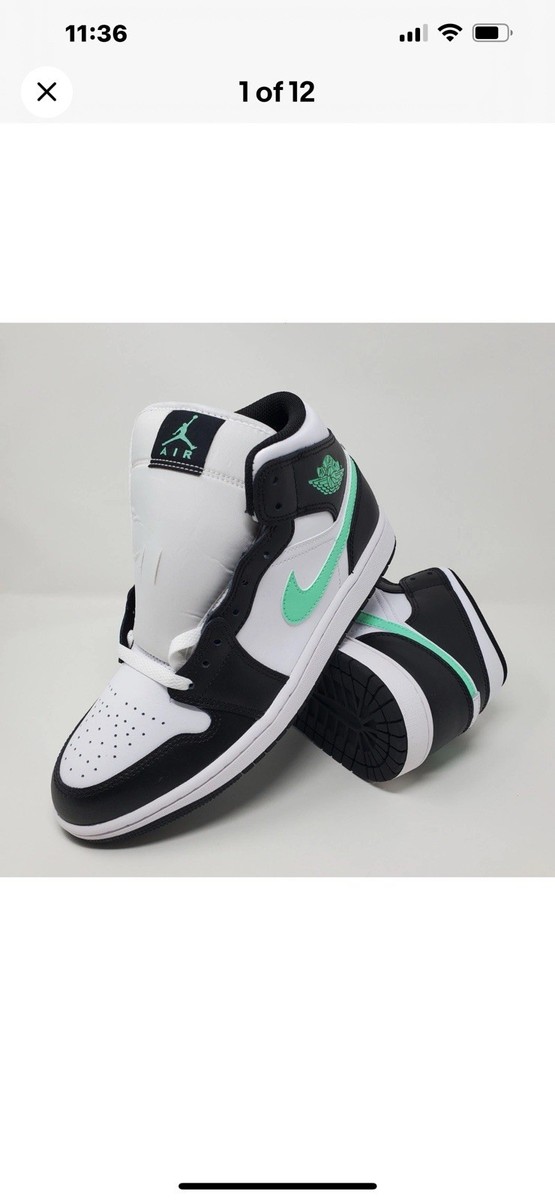 Nike Air Jordan 1 Mid Green Glow DQ8426-103 White Black  display picture 2