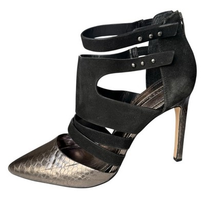 BCBGeneration BG Canon Dress Pumps Women s Size 8.5 Black Snakeskin Embossed Toe