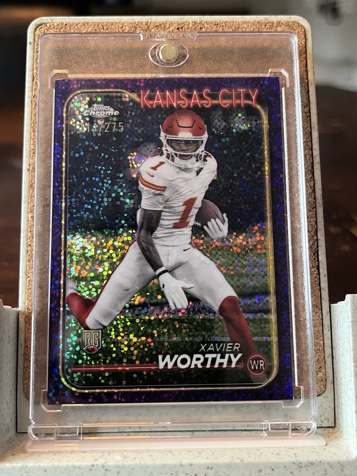 2024 Topps Chrome - Rookies Xavier Worthy #208 Purple Refractor /275 (RC)