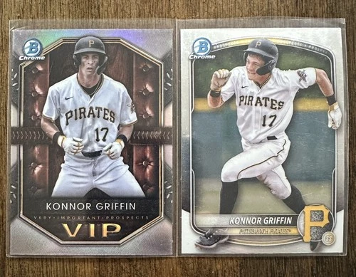 2025 Bowman Chrome Konnor Griffin 2 Card Lot