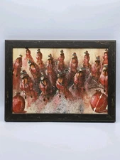 Vintage Abstract Landscape Painting Appears to be a Surreal & Dramatic Artwork.