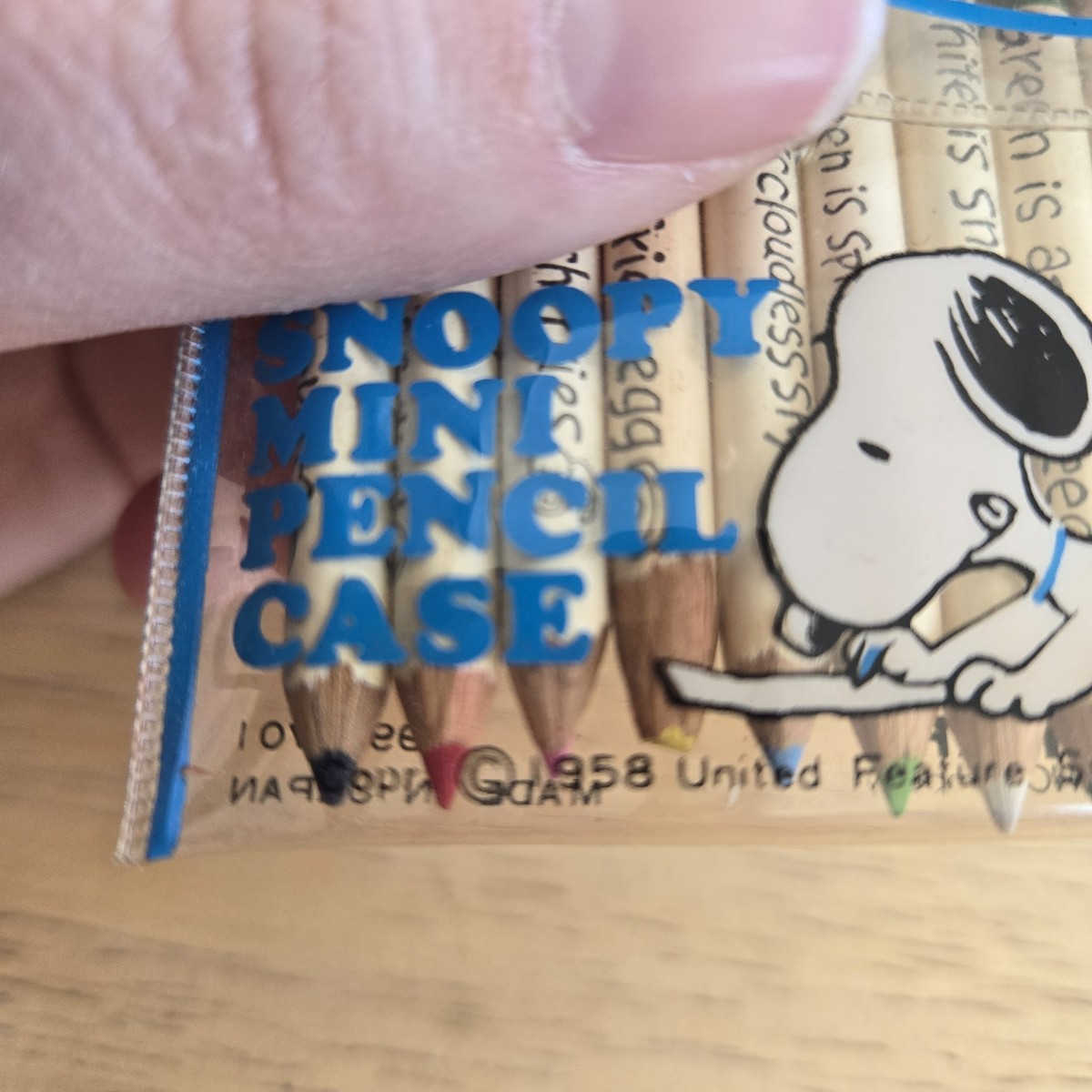 Vintage Peanuts Snoopy Mini Pencil Case Butterfly Originals Japan