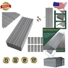 Corrugated Metal Roofing Panels, 10x 5.1ft Galvanized Steel Shed Siding