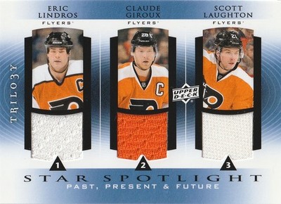 2013-14 UD Trilogy Three Star Jerseys #PHI E. Lindros/C. Giroux/S. Laughton