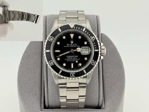 Rolex Submariner Date Triple Zero 168000 40mm Black Dial Stain...