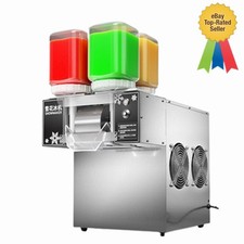 Commercial Snowflake Ice Cream Machine 4 Barrels Rainbow Color Ice Shaver Maker