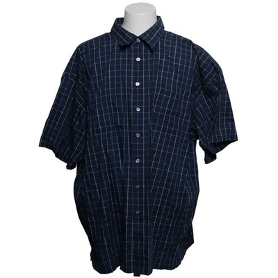 Van Heusen, Kurzarmhemd, Größe: 3XL, Blau, Baumwolle/Polyester, Karo #M5y