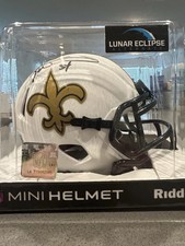 ricky-williams-autographed-saints-lunar-mini-helmet-beckett-auto-white-orleans