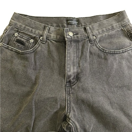 WHITE FOX High Rise Straight Leg Jeans Black Washed Charcoal Size M - Picture 3 of 13