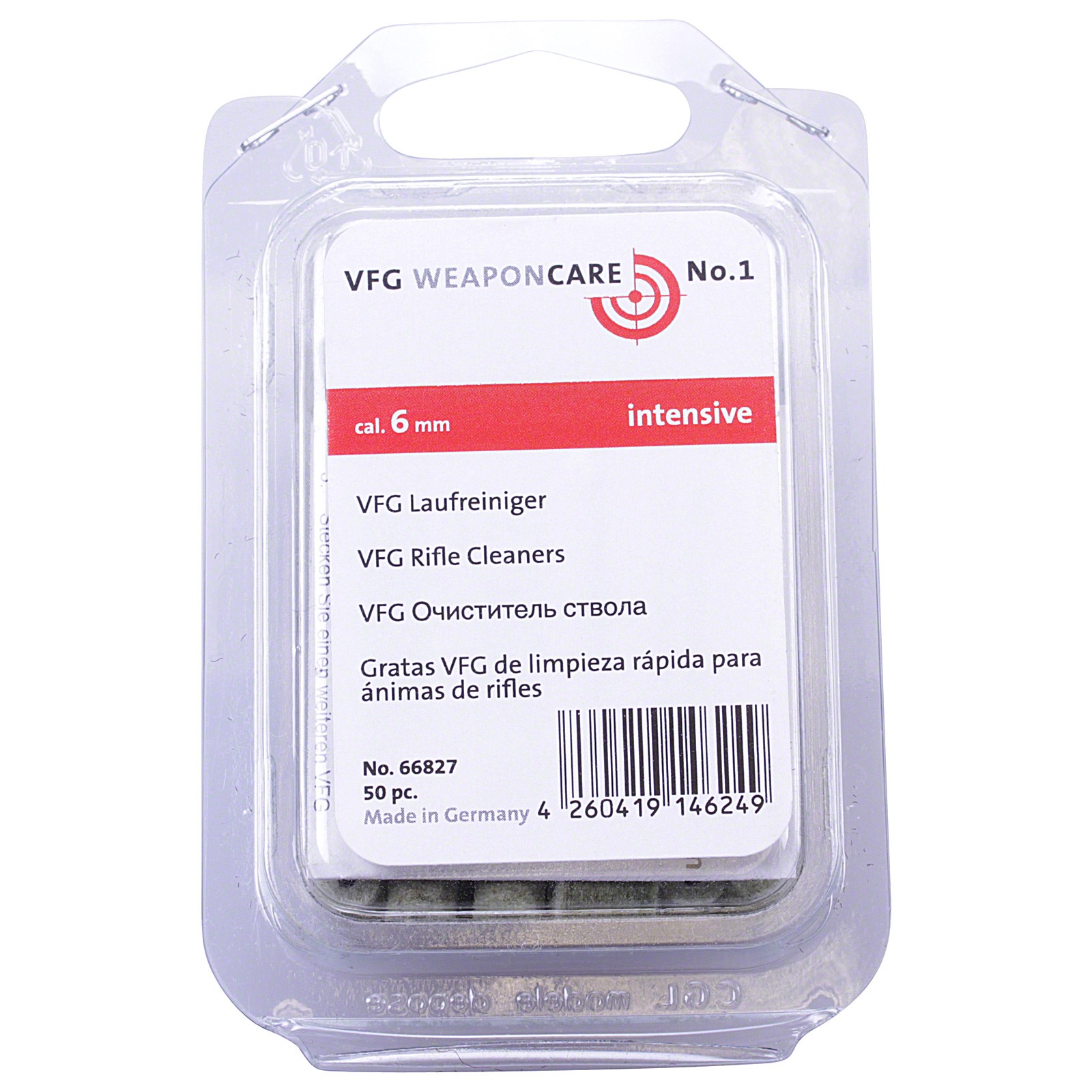 VFG 6mm Match Rifle Pistol Intensive Barrel Bore Cleaning Felts 50 Pack 332001
