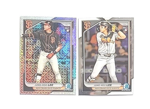 2024 Bowman Chrome (×2) Mega Ref. /Base Jung Hoo Lee RC'S (GIANTS) !!