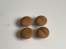 Set of 4 Unfinished Wood Round Flat Mushroom Shape Drawer Pulls