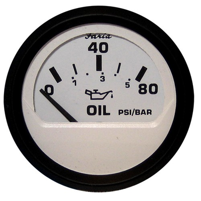#ad Faria Euro White 2quot; Oil Pressure Gauge 80 PSI 12902 UPC 759266129023 $53.19