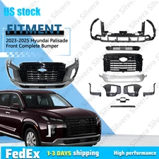 Fits 2023-2025 Hyundai Palisade Complete Front Bumper Cover Grille Molding Trims