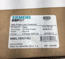 NEW SIEMENS ESP 1000 FURNAS CONTROL 958L10935U  SOLID STATE OVERLOAD  43-86 AMPS