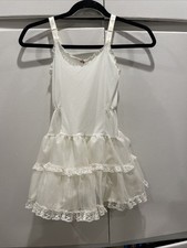 Vintage  Her Majesty  Full Dress Lace Trim Petticoat Slip Size 7 Girls 1960s