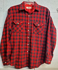 Vtg 70s 80s Squaw Valley Sportswear Red Check Wool Blend XL Mod Punk Grunge Ska