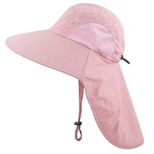 Kids Girls Boys Summer Sun Hat UV Protection UPF50 Hats Mesh Bucket Cap Pink