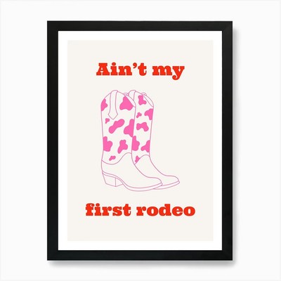 First Rodeo Pink & Red Kunstdruck Fr Gerahmt Wandbild Poster Leinwanddruck Bild