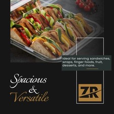Große Sandwichplatte mit Deckel Catering Wiederverwendbar Party Platten Tabletts Auswahl