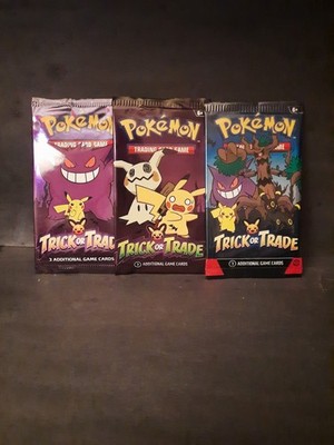 3 Packs Pokemon TCG Trick or Trade Booster Packs 22 23 24 Halloween Card Bundle.
