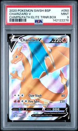 2020 POKEMON SWSH PROMO CHAMPION'S PATH ETB #050 CHARIZARD V PSA 9