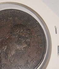 1806 Half Penny George III coin. Good collectable condition. Halfpenny. Carded