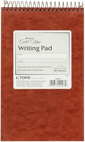 Retro Writing Pad Medium Rule White Paper Red Cover
