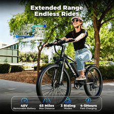 Electric Bike for Adults, 1500W 26" Ebike,25 MPH & 65 Miles, 7-Speed Dual Brakes - Image 2
