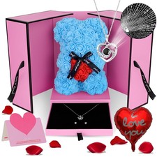 Flowers Rose Bear Gifts Artificial Forever Rose Everlasting Flower Teddy Bear...