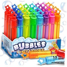 32 Pcs 8 Colors Neon Mini Star Bubble Wand - Party Favors for Kids