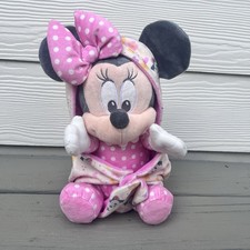 Disney Parks   Disney Babies Baby Minnie Mouse Plush with Pouch Blanket 11"