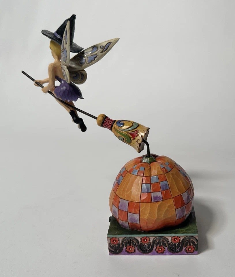 Jim Shore Disney Traditions Pixie Takes Flight Tinker Bell Halloween Witch VIDEO - Image 4 of 4