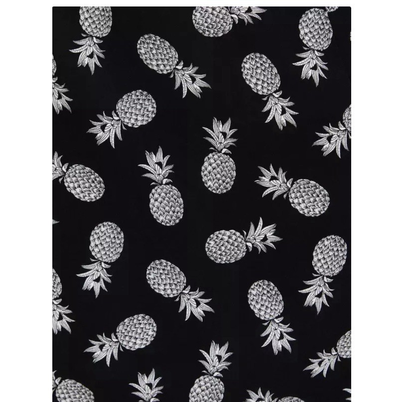 Torrid Black White Pineapple Button Up Challis Sh… - image 5