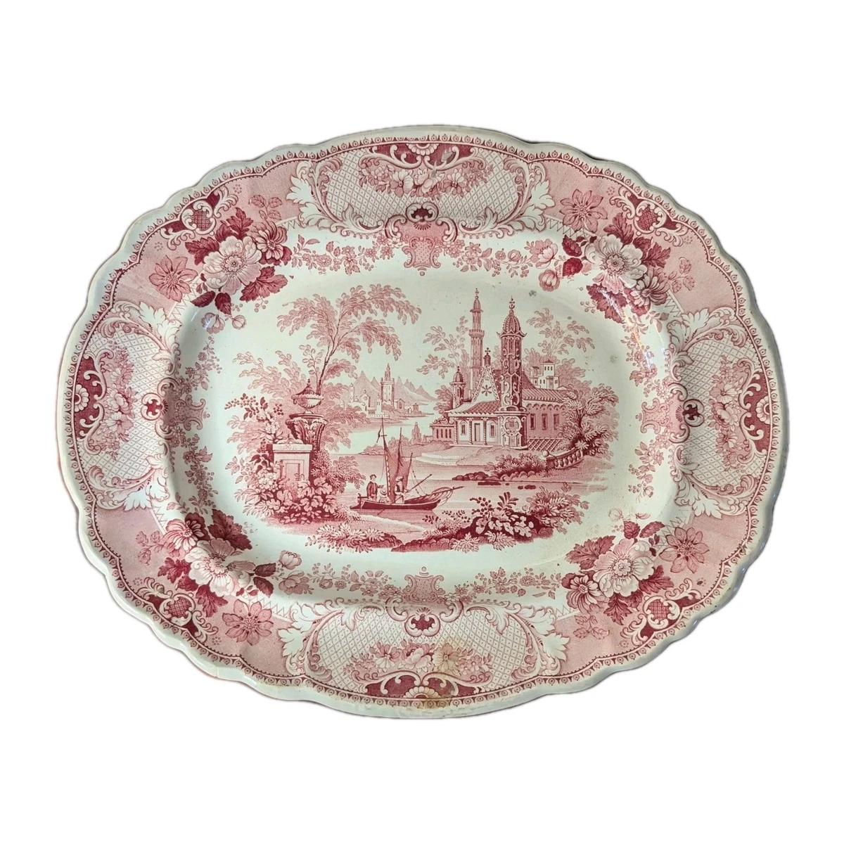 antique red transferware products for sale | eBay