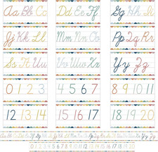 15 Pieces Cursive Alphabet Line Bulletin Board Set Alphabet for Classroom Wall A