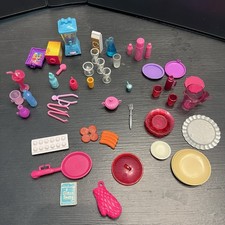 BARBIE KITCHEN LOT Doll Food Pots Pans Dishes Utensils Vintage Modern Dreamhouse