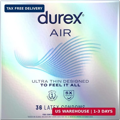 Durex Air Condoms Extra Thin Condoms, Regular Fit, Natural Rubber Latex Condoms