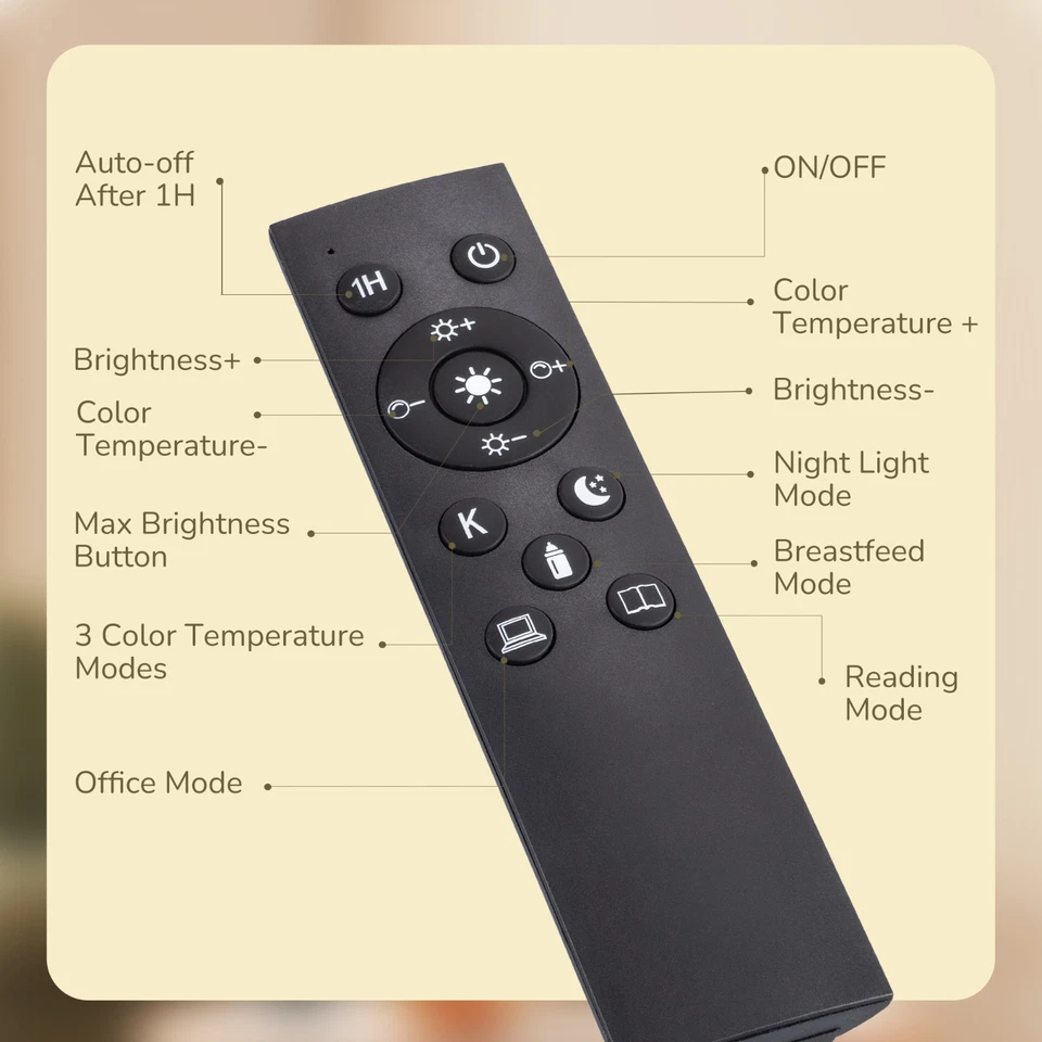 Дуговые напольные лампы EDISHINE 63,4 дюйма для оформления гостиной с пультом дистанционного управления, - Изображение 4 из 4