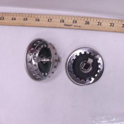 (2-Pk) Glacier Bay Spring Clip Kitchen Sink Strainer Replacement Basket SS