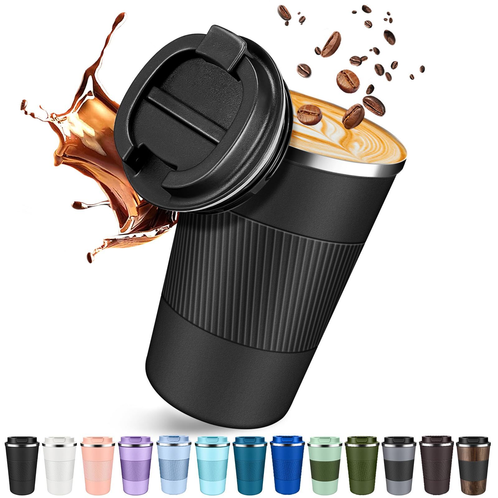 Coffee Travel Mug 12oz & 17oz Insulated Coffee Mug With Lid Leakproof Coffee The