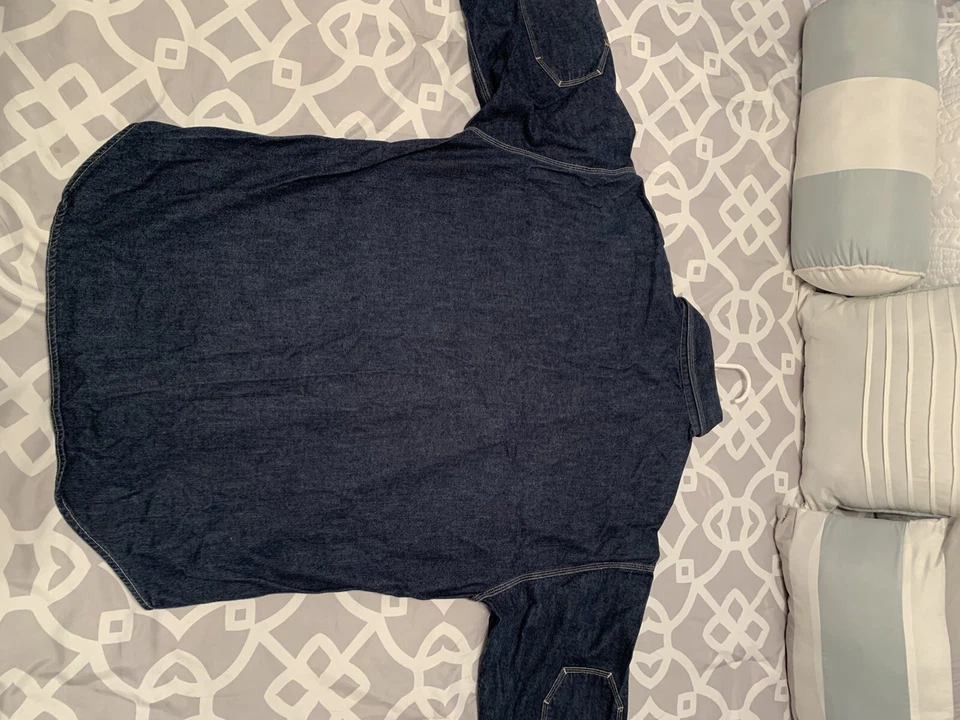 Camisa Vaquera Versace L Vintage Estilo RARO. Etiquetas italianas en la parte posterior. Parches en el codo Foto 4 de 4