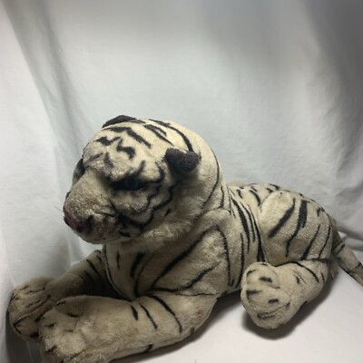 King Plush Realistic White Tiger King 16'' Plush