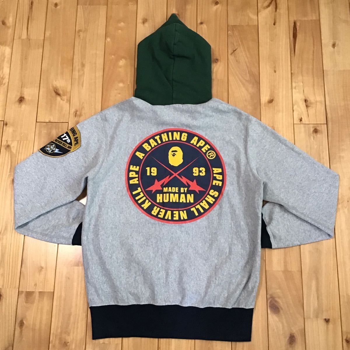BAPE ASNKA general logo Full zip hoodie Gray A Bathing Ape Size S
