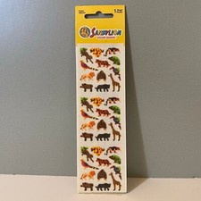 Vintage Sandylion Fuzzy Jungle Animal Stickers