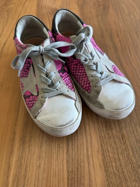 Golden Goose Kids Pink Snakeskin Super Star Sneakers Size 34 | eBay